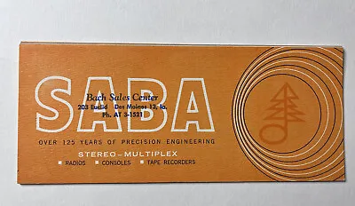 Saba Bach Sales Center Stereo-Multiplex Entertainment Furniture Pamphlet 1960s • $39.95