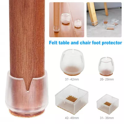 4 - 32X Silicone Chair Leg Cap Covers Furniture Table Feet Pads Floor Protectors • £26.99