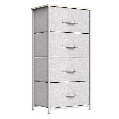 4 Drawer Dresser Storage Unit Shelf Organizer Bins Chest Drawers Light Gray • $39.99