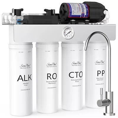 SimPure T1-400 GPD 8 Stage UV Reverse Osmosis Tankless RO Water Filter System • $229.99