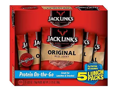 Jack Link's Beef Jerky Original - Flavorful Meat 0.625 Ounce (Pack Of 5) • $8.99