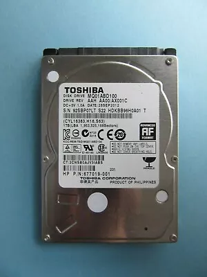 Toshiba 1TB SATA 2.5  HDD MQ01ABD100 AAH AA00/ AX001C September 2012 Philippines • £33.09