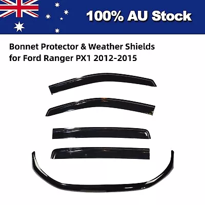 Bonnet Protector & Weather Shields Window Visors For Ford Ranger PX1 2012-2015 • $109