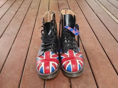 DR Martens Boots 1460 Union Jack Great Britain England Vintage Leather • $400