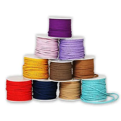 2/3 Core Twisted/Round Vintage Style Coloured Braided Fabric Cable Lamp Flex UK • £2.99
