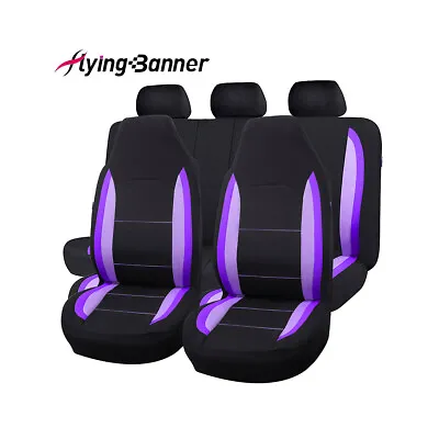$45.99 • Buy Car Seat Covers Universal Set Rear Split 40/60 60/40 Purple Fit Airbag Cushion
