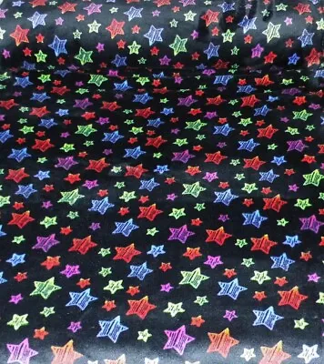 Microfleece Fleece ♥ Stars ♥ Asterisks ♥ Black ♥ Meter Goods • £3.20