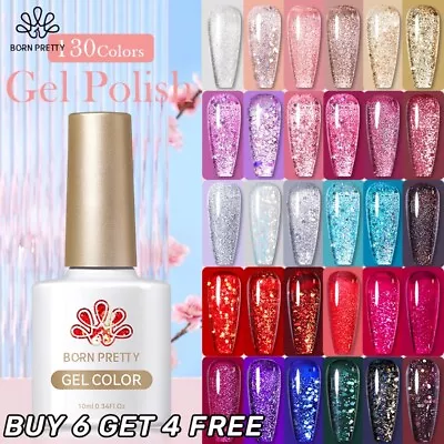 BORN PRETTY 10ml 130Colors Nail Art Gel Polish Soak Off Glitter UV LED Gel Salon • $6.89