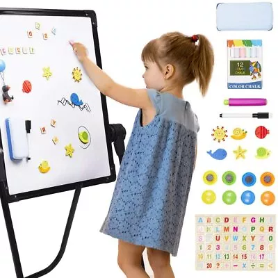 £19.99 • Buy Kids Double Sided Easel Art Drawing Whiteboard Chalkboard Easel Chalk Drawing