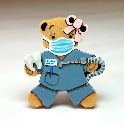£7 • Buy Dental Nurse Gift Handmade Teddy Bear Brooch Pin New Job Hygienist Dentist Badge