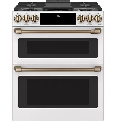 $2499.99 • Buy Cafe CGS750P4MW2 30 Inch Slide-In Smart Double Oven Gas Range In Matte White