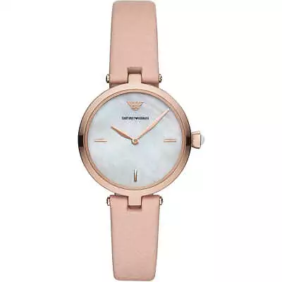 Womens Wristwatch EMPORIO ARMANI ARIANNA AR11199 Leather Pink Gold Rose • $235.05