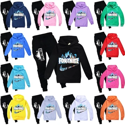 Kids Boys Fortnite Hoodie Jumper Top+Pants Suits Sportswear Casual Tracksuit Set • £19.99