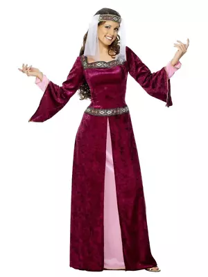 Maid Marion Medieval Game Of Thrones Renaissance Fancy Dress Costume Red • $56.48