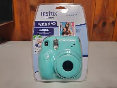 Fujifilm Instax Mini 7+ Instant Camera With Bonus Film Seafoam Green - SEALED • $52.20