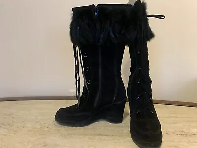 Via Spiga Women's Black Suede Tall Winter Boots US 8M  • $79.90