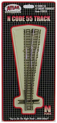 Atlas N Scale Code 55 #7 Right-Hand Turnout/Switch Model Train Track • $17.99