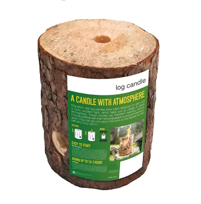Wooden Fire Log Centrepiece Camping Garden BBQ Candle Wood Torch • £9.79