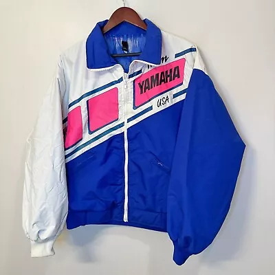 Vintage 80s Yamaha Team USA Moto Cross Motorcycle Jacket Size XL • $64.95