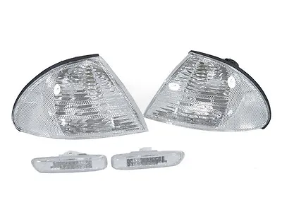 DEPO 4PCS COMBO Clear Corner Signal +Side Marker Light For 99-01 BMW E46 4D / 5D • $37.34