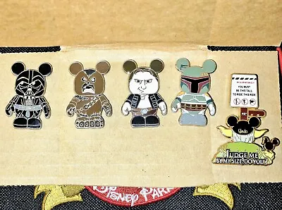 5 Disney Pin Lot Vinylmation Star Wars  Boba Fett Han Chewie Yoda This Tall 3D • $25