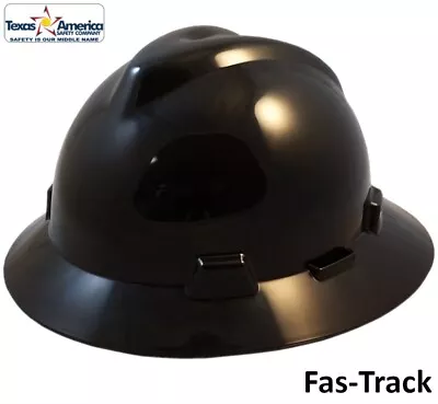 MSA V-Gard Full Brim Hard Hats With Fas-Trac Suspensions - Black • $33