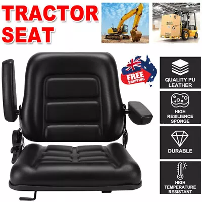 Tractor Seat Forklift Excavator Universal Suspension Backrest Truck Chair AU • $128.95
