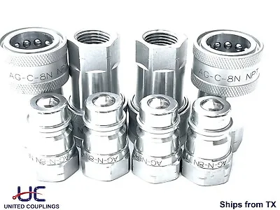 1/2 Hydraulic Coupler/Coupling | Ball Type | Agriculture ISO 5675 NPT | 4 Sets • $59.99