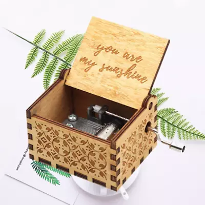 $7.79 • Buy Wooden Music Box  You Are My Sunshine  Engraved Musical Case Toys Kids Gifts