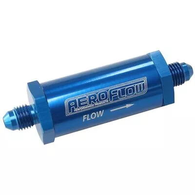 Aeroflow AF607-04 -4an Inline Fuel & Oil Filter Blue 30 Micron Washable • $37.56