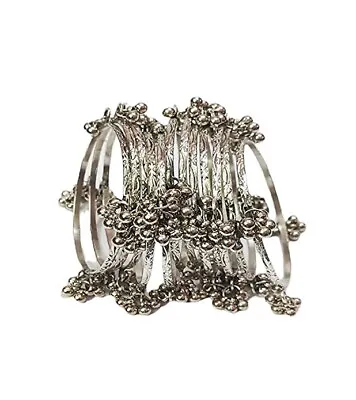 Indian Traditional Beautiful Afghani Oxidised Silver Charms Bangle For Women • $16.79