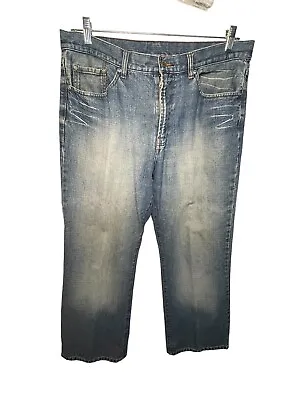 Structure Low Boot Mens Mid Rise Wide Leg Blue Jeans Size 36x30 • $22