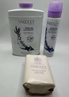 Yardley Of London English Lavender Perfumed Talc For Her Body Spray & Soap • £10