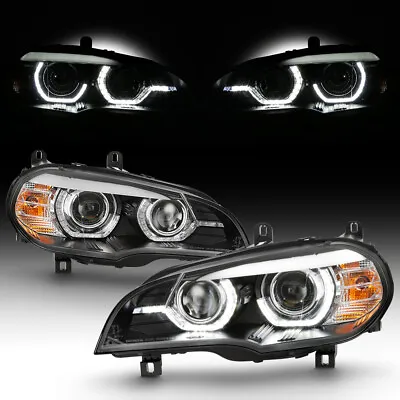 [Factory HID Model W/AFS] For 07-10 BMW X5 Dual LED Halo DRL Projector Headlight • $609.99