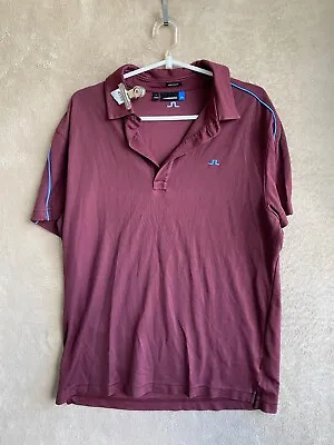 J.LINDEBERG Golf Polo T-Shirts Top Size L Mens Dark Red Logo Short Sleeve • $35