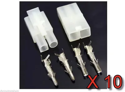 10 Pair Big White Tamiya Connector Plug RC Car/airsoft LiPo/NiMh Battery/ESC BNI • $9.63