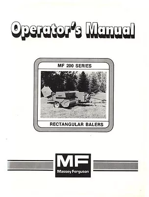 Massey Ferguson MF-200 MF200 Rectangular Baler Owners Operators Manual • $19.91