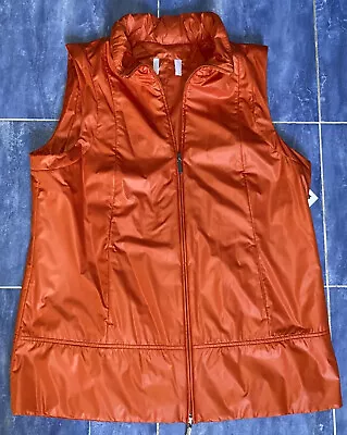 New Marina Rinaldi Voyage Max Mara Tangerine Orange Vest Coat MR 21 14-16W • $108