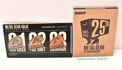 METAL GEAR SOLID PORTABLE OPS Pins Pin Badge & 25th Anniversary Memo Pad • $62.30