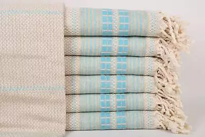 Beach Towel Turquoise Towel 38x65 Inches Linen Towe • $13