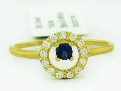 LAB TANZANITE & WHITE SAPPHIRE RING .925 Sterling Silver  - New With Tag • $0.99