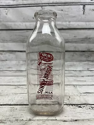 VTG Sunny Brook Milk Bradford PA Quart Double Sided Milk Bottle Pennsylvania • $35
