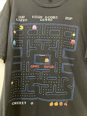 Fruit Of The Loom Pac-Man Graphic T-Shirt Men’s Size XL Black Vintage Video Game • $16.50