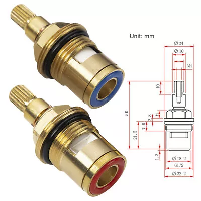 1 Pair New Replacement Tap Cartridge Valve Ceramic Disc Gland Quarter Turn Q • £7.39