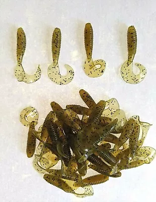 50pk - 3  Grub Lure-fat-chub Grub - Avocado Green Pepper - Salt & Scent-usa • $12.95