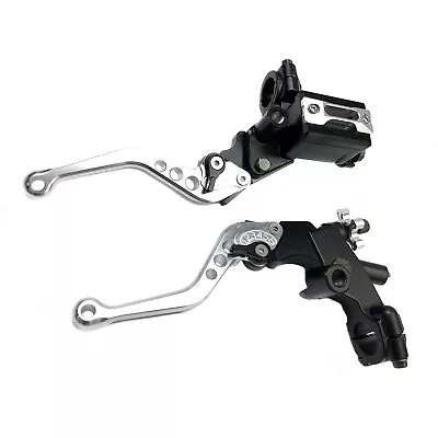 Universal 7/8  Motorcycle Silver Front Brake Clutch CNC Cylinder Reservoir Lever • $23.98