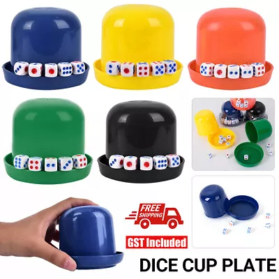 KTV Bar Party Dice Cup Drinking Board Game Gambling Dice Box 10mm D6*5 Table AU • $18.60