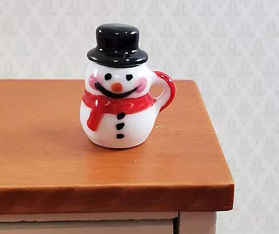 Dollhouse Snowman Mug Coffee Cup With Top Hat LARGE Miniature Ceramic Christmas • $5.49