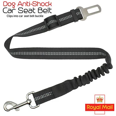 Dog Seat Belt Adjustable Travel Car Safety Harnesses Lead Restraint Anti-Shock • £4.49