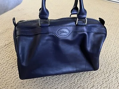 Longchamp Blue Leather Boston Duffle Bag • $129